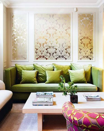 gold and green room